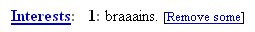 Interests: braaains [remove some]
